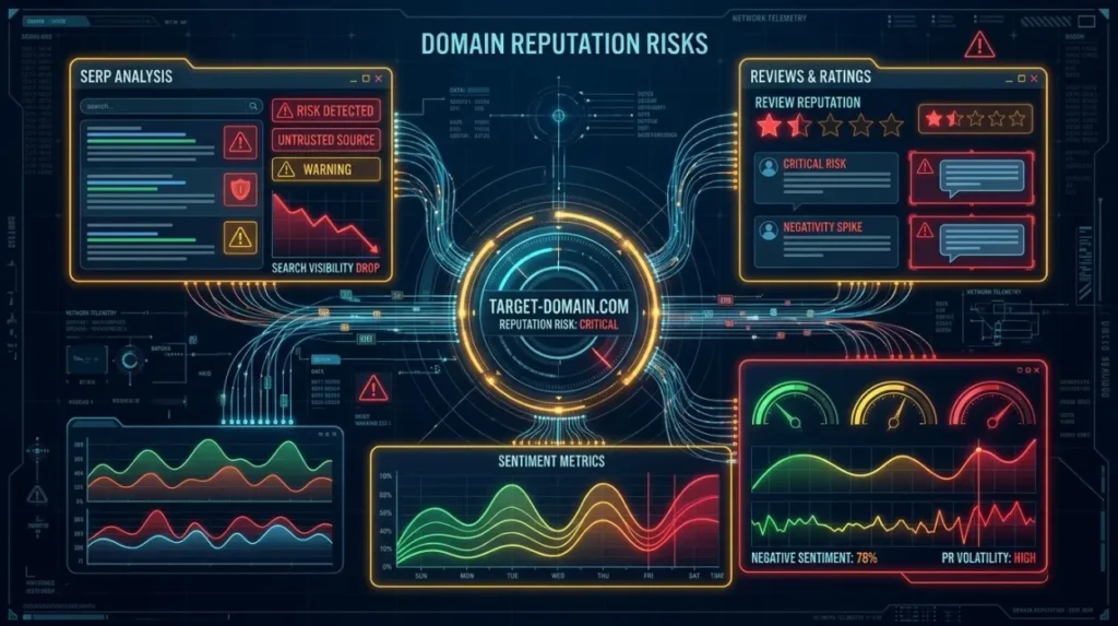 What Role Do Reviews, Sentiment and Search Results Play in Domain-Related Reputation Risks?