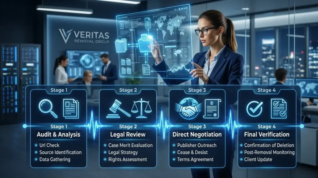 What process does a professional article removal team follow?